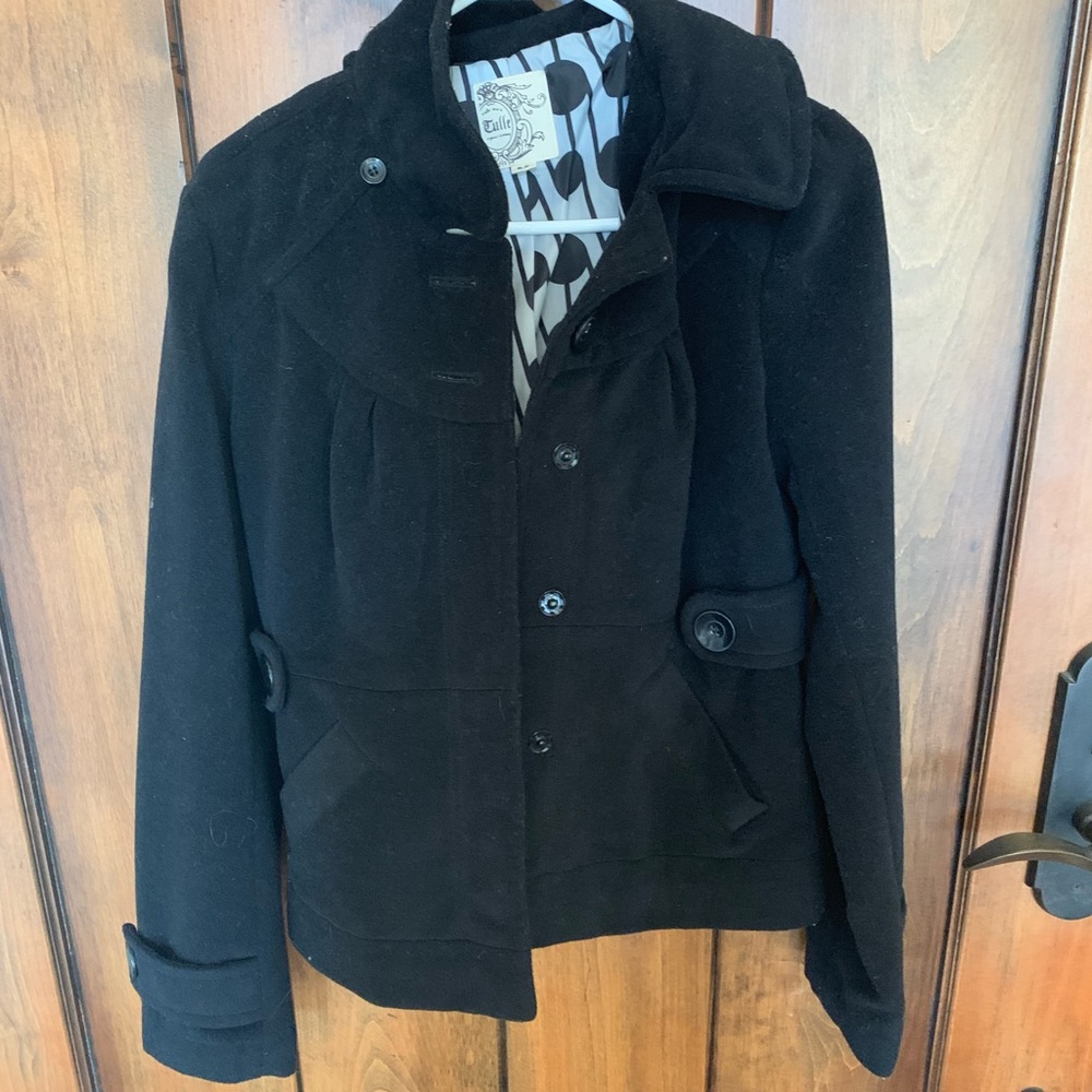 Black hooded coat